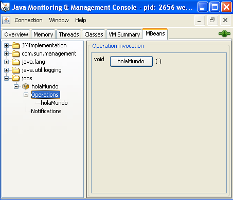 screenshots de jconsole
