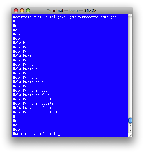 terracotta screenshot ejecucion aislada